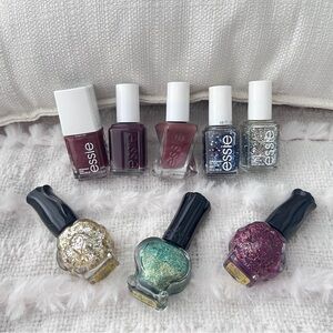 Essie / Anna Sui Nail Polish Set with Glitter Accents